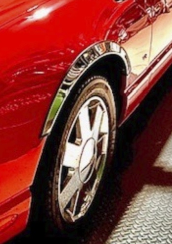 02-05 thunderbird wheel well fender trim in stainless steel