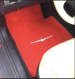 2002 to 2005 Thunderbird Torch Red Floor Mats with Logo