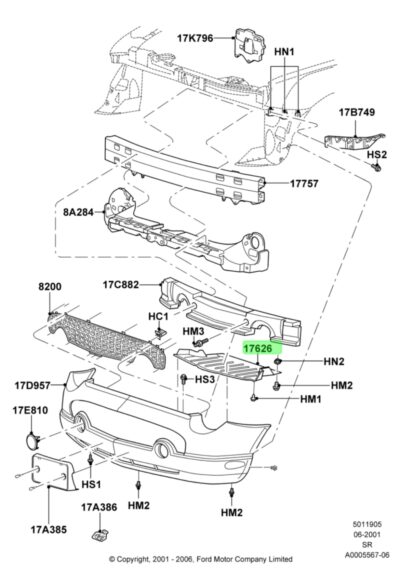 02-05 Thunderbird Lower Engine Diagram