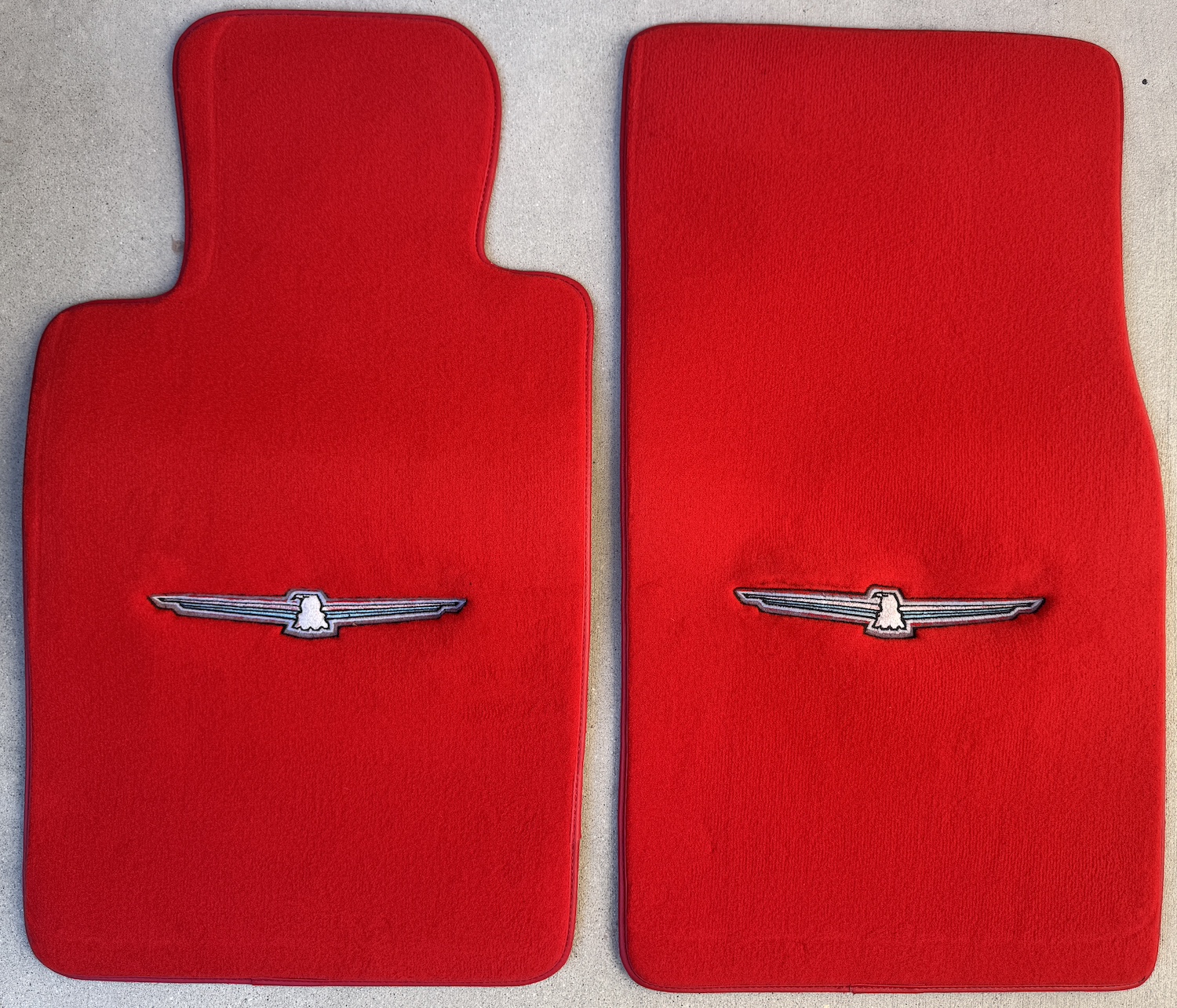 2002 to 2005 Ford Thunderbird Floor Mats Torch Red